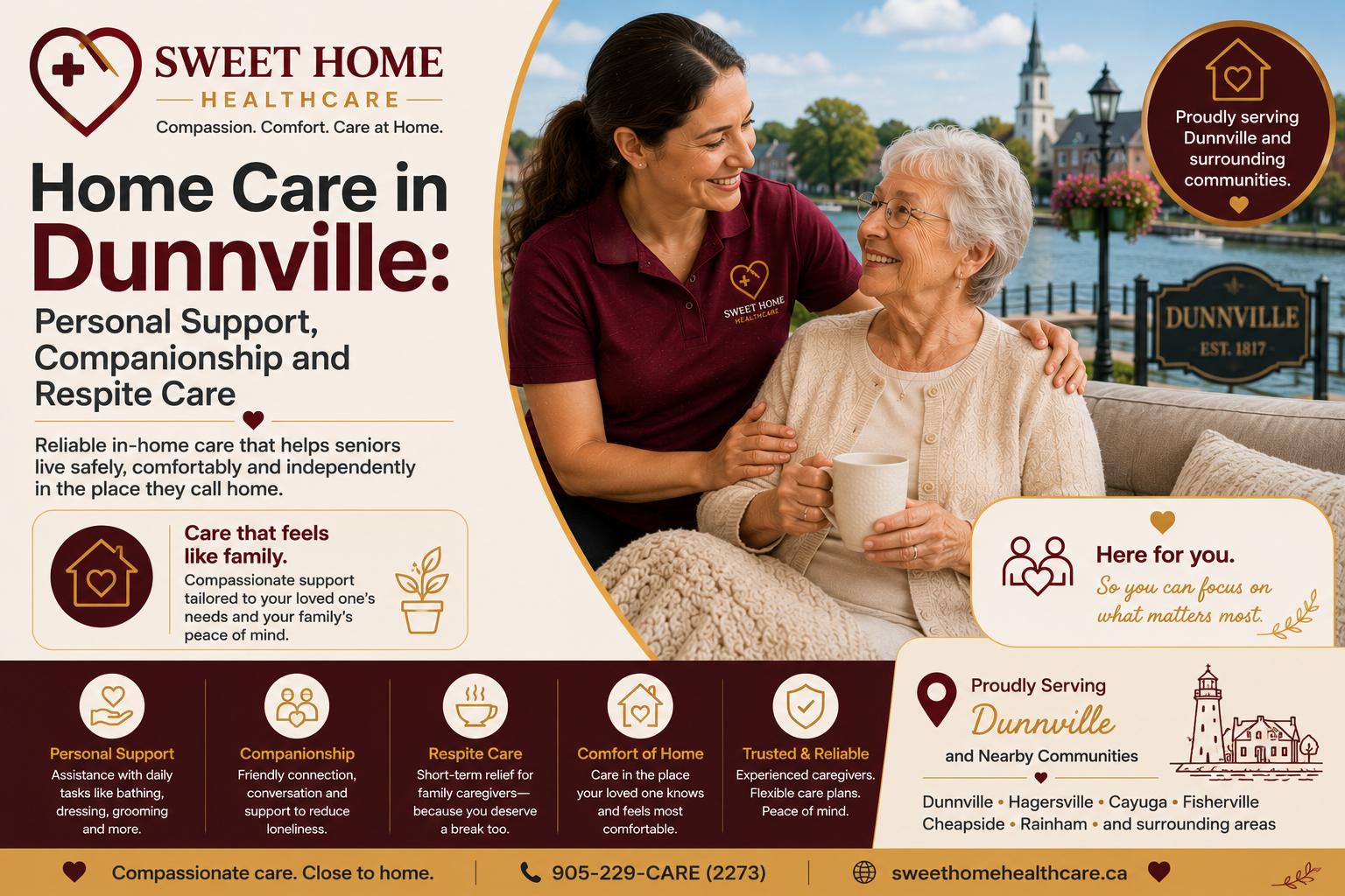 Home Care in Dunnville: Personal Support, Companionship and Respite Care
